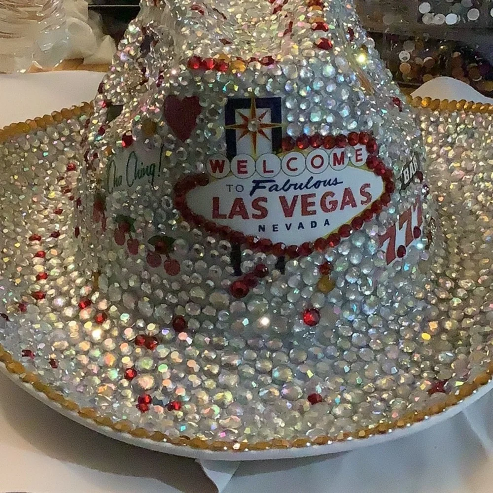 Red and Silver Sparkly Party Hat
